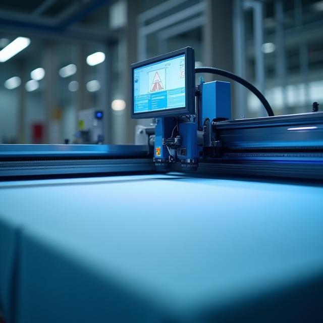 Computer-guided fabric cutting machine